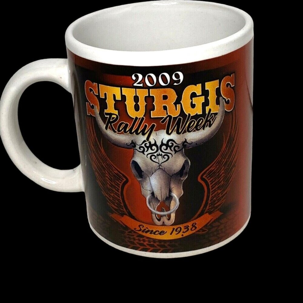 2009 Sturgis Rally Week commemorative motorcycle 10 ounce collectors coffee mug